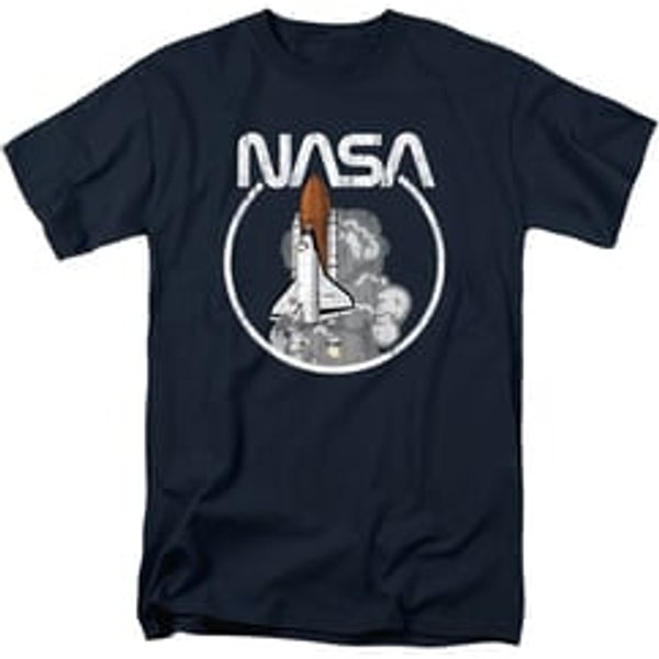 NASA The Space Shuttle in Circle Adult T-shirt - Black