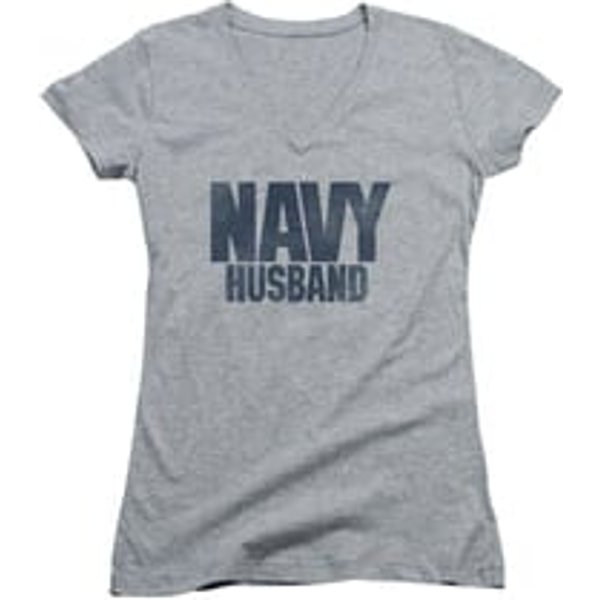Navy Shirt Juniors V Neck Navy Husband Athletic Heather T-Shirt