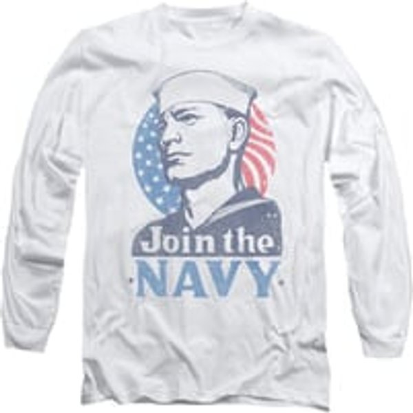 Navy Shirt Navy Join The Navy Long Sleeve White Tee T-Shirt