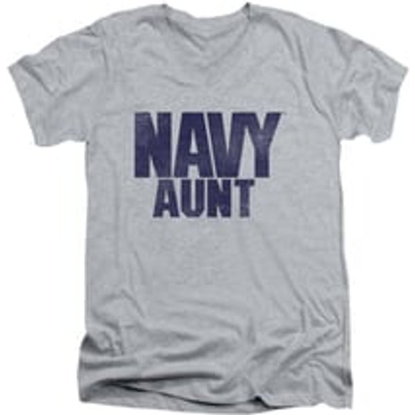 Navy Shirt Slim Fit V-Neck Navy Aunt Athletic Heather T-Shirt