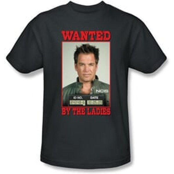 NCIS Adult T-shirt - Wanted Anthony DiNozzo Adult Charcoal Tee Shirt