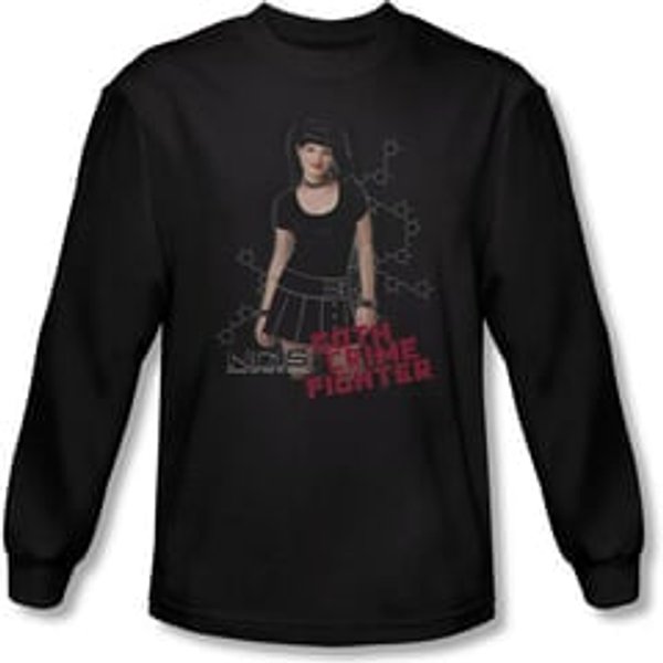 NCIS Shirt Goth Crime Fighter Long Sleeve Black Tee T-Shirt