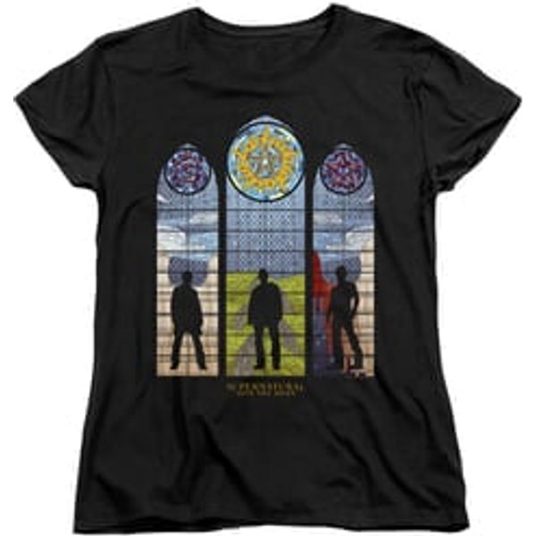Womens Supernatural STAINED GLASS T-shirt - Black