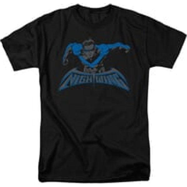 Nightwing DC Comics Shirt Wing Of The Night Adult Black Tee T-Shirt