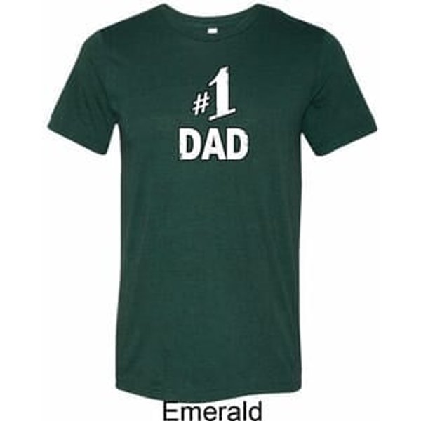 Number 1 Dad Mens Tri Blend Crewneck Shirt