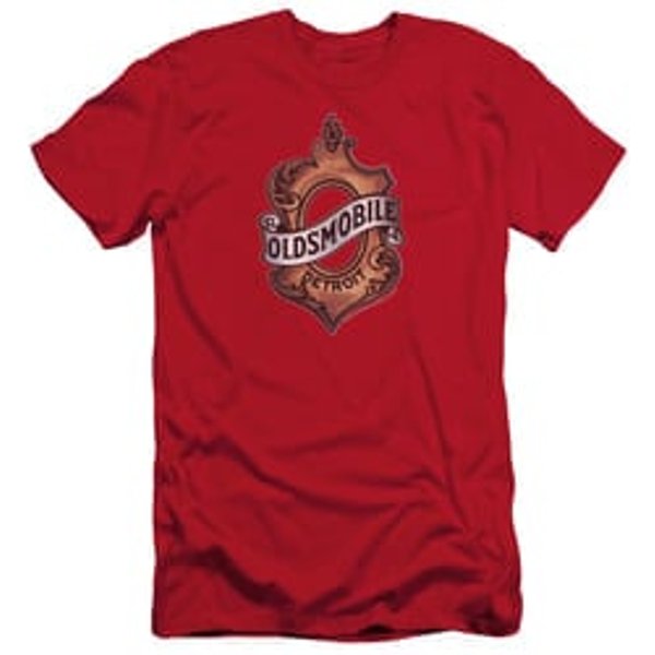 Oldsmobile Slim Fit Shirt Detroit Emblem Red T-Shirt