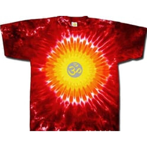 OM Symbol Yoga Meditation Sun Adult Unisex Tie Dye T-shirt Tee Shirt