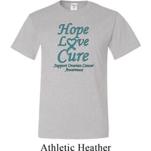 Ovarian Cancer Hope Love Cure Tall T-shirt
