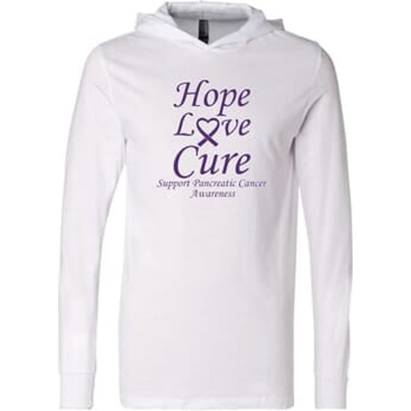 Pancreatic Cancer Tee Hope Love Cure Lightweight Hoodie