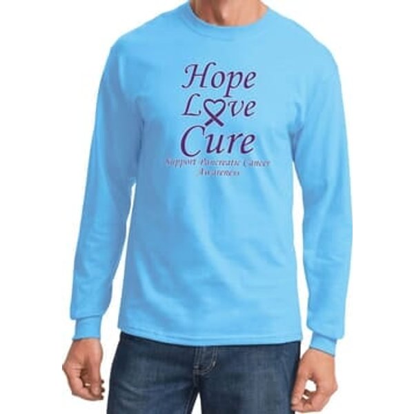 Pancreatic Cancer Tee Hope Love Cure Long Sleeve