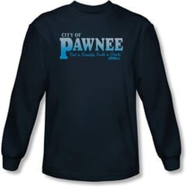 Parks And Recreation Shirt Pawnee Long Sleeve Navy Tee T-Shirt
