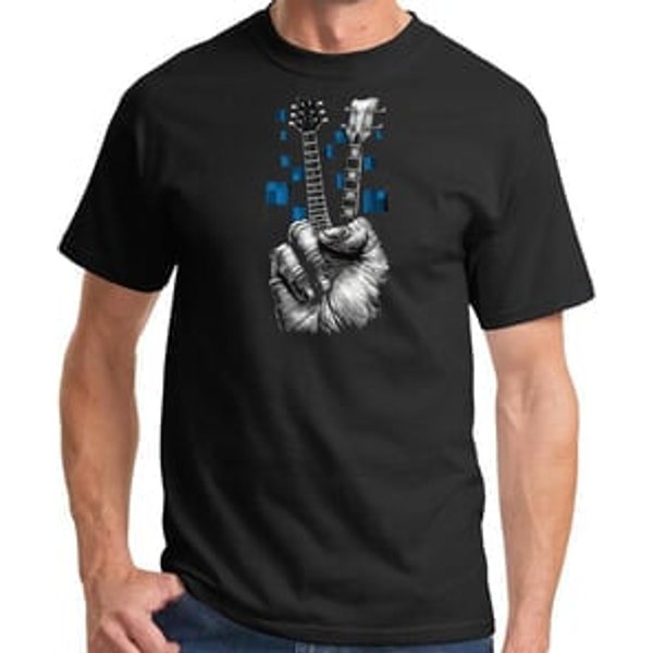 Peace Guitarist Mens Shirt - Don't Fret Guitar and Bass Tee