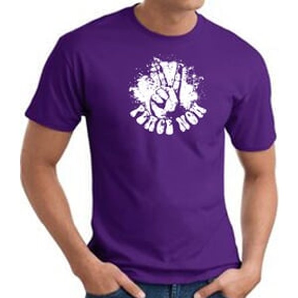 Peace Now Retro Vintage Classic Style T-shirt - Purple