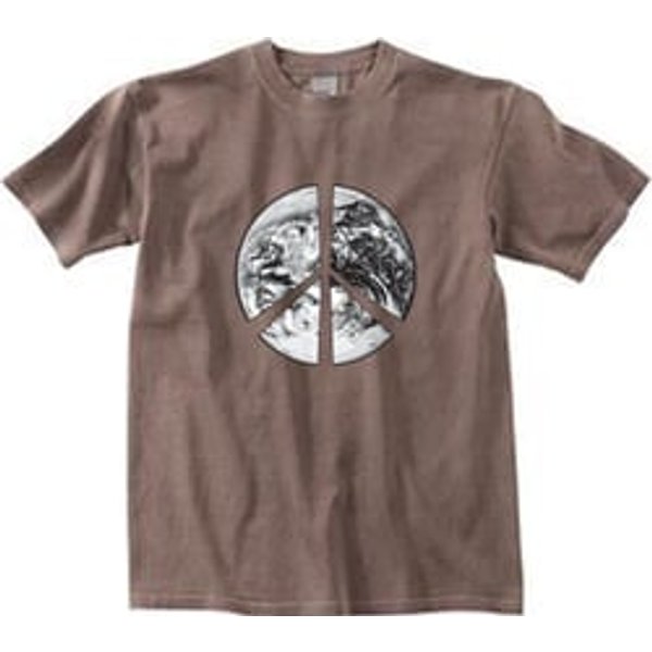 Peace Shirt Earth Satellite Image Pigment Dyed Tee Chestnut Brown