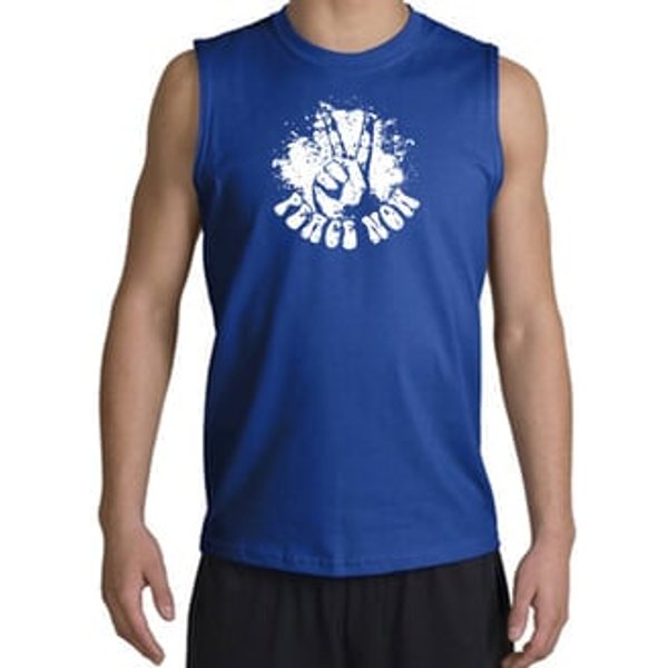 Peace Shirt Peace Now Retro Muscle Shirt Royal