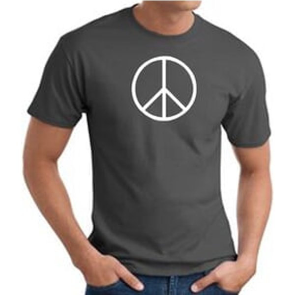 Peace Sign Shirt Basic Peace White Print Tee Charcoal