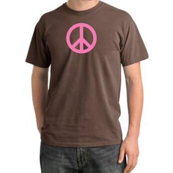 Peace Sign Shirt Pink Peace Pigment Dyed Tee Chestnut