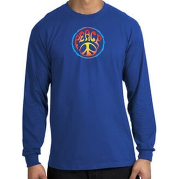 Peace Sign Shirt Psychedelic Peace Long Sleeve Shirt Royal