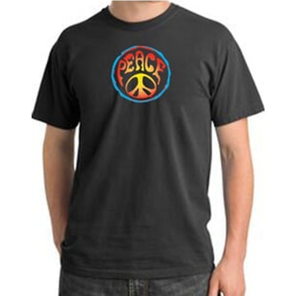 Peace Sign Shirt Psychedelic Peace Pigment Dyed Tee Dark Smoke
