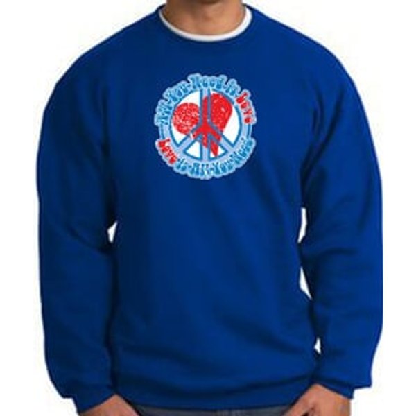 Peace Sign Sweatshirt - All You Need Is Love - Royal