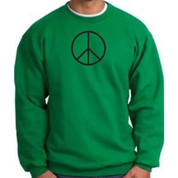 Peace Sign Sweatshirt Basic Peace Black Print Sweatshirt Kelly Green