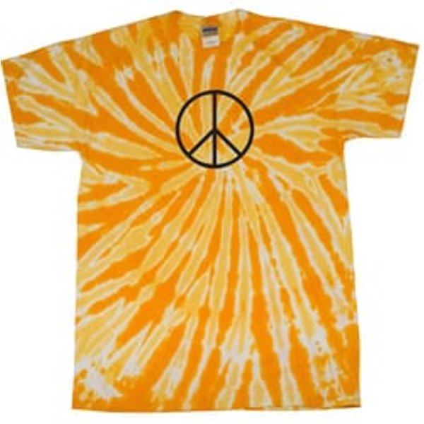 Peace Tie Dye Shirt Black Basic Peace Gold Twist Tie Dye Tee