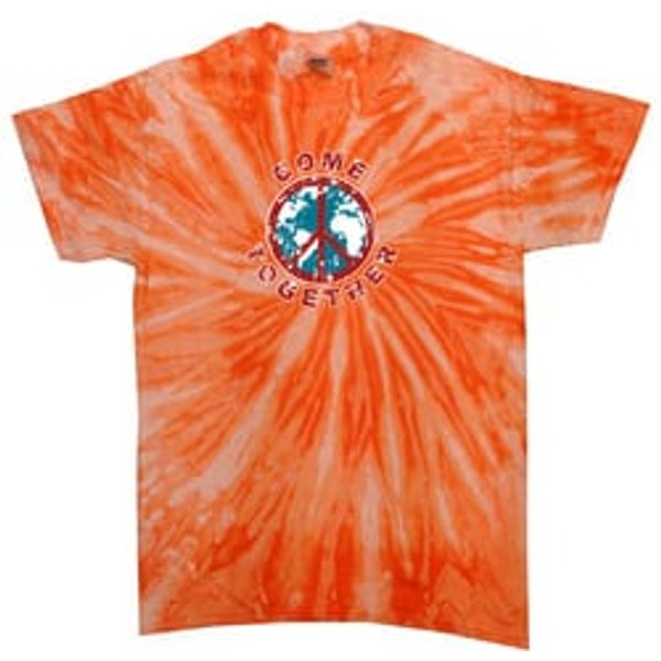 Peace Tie Dye Shirt Come Together Orange Twist Tie Dye Tee