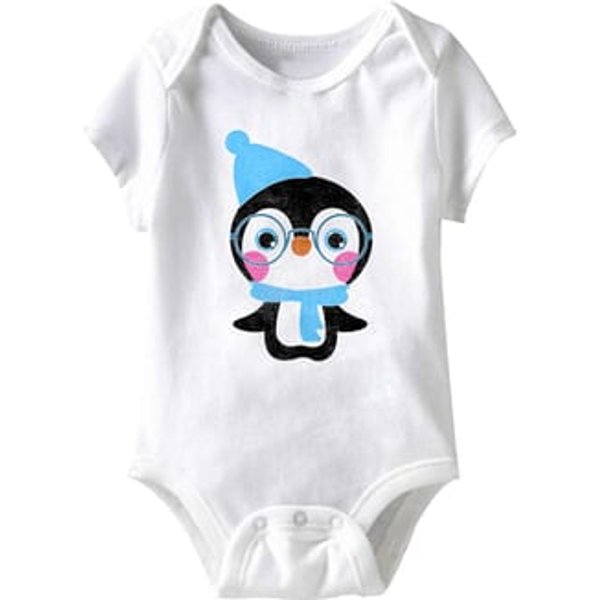Penguin Funny Baby Romper White Infant Babies Creeper