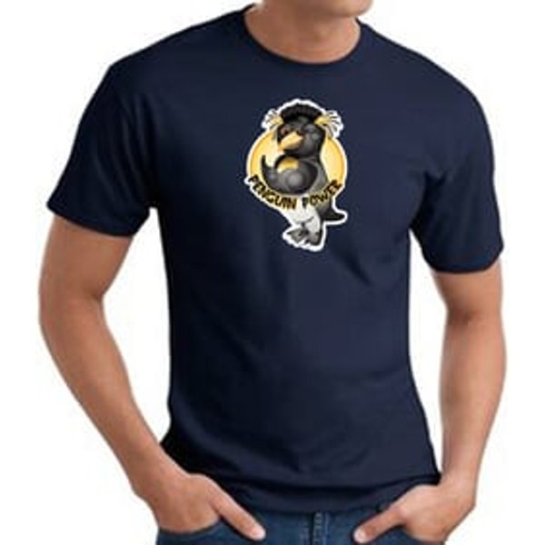 PENGUIN POWER Athletic Gym Workout T-shirt - Navy