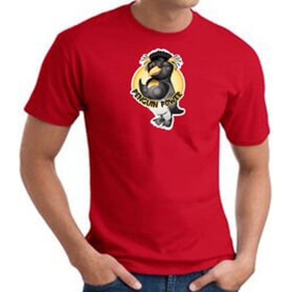 PENGUIN POWER Athletic Gym Workout T-shirt - Red