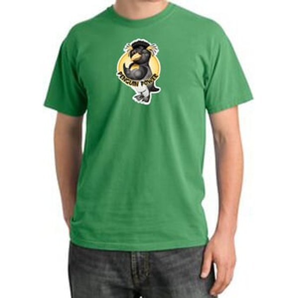 Penguin Power Shirt Athletic Gym Workout Pigment Dyed Tee Piper Green