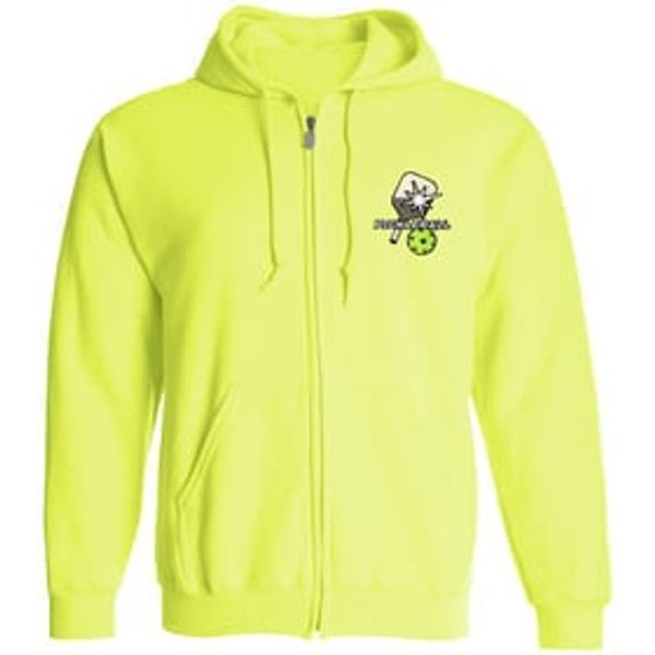 High Visibility Pickleball Hooded Sweatshirt with Zipper