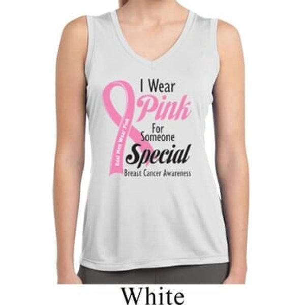 Pink For Someone Special Ladies Sleeveless Moisture Wicking Shirt