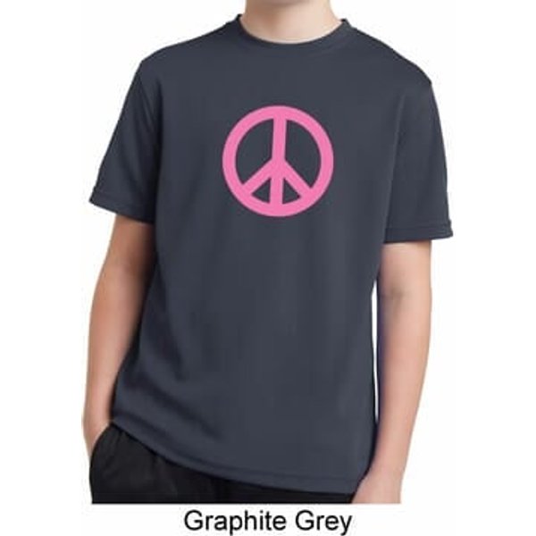 Pink Peace Kids Moisture Wicking Shirt