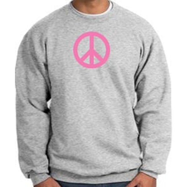PINK PEACE World Peace Sign Symbol Adult Sweatshirt - Athletic Heather
