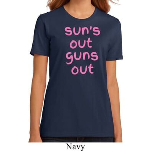 Pink Suns Out Guns Out Ladies Organic Shirt