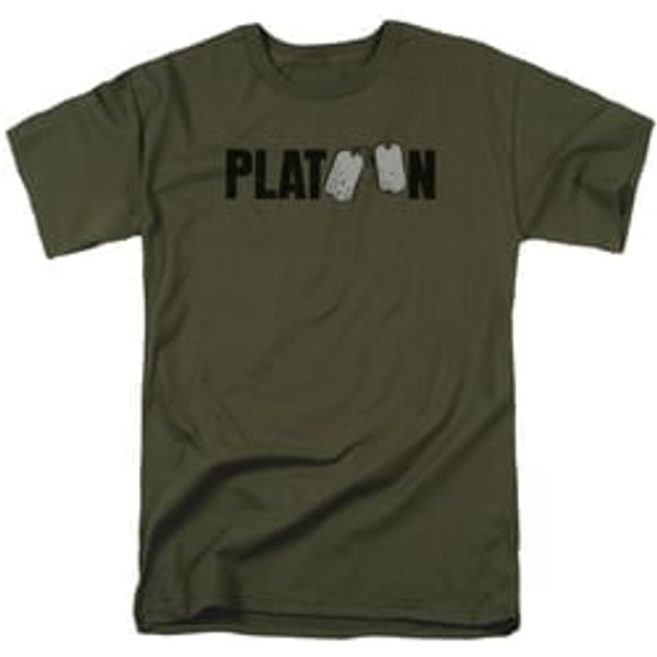 Platoon Shirt Logo Military Green Tee T-Shirt