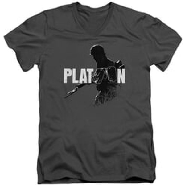 Platoon Slim Fit V-Neck Shirt Shadow Of War Charcoal T-Shirt