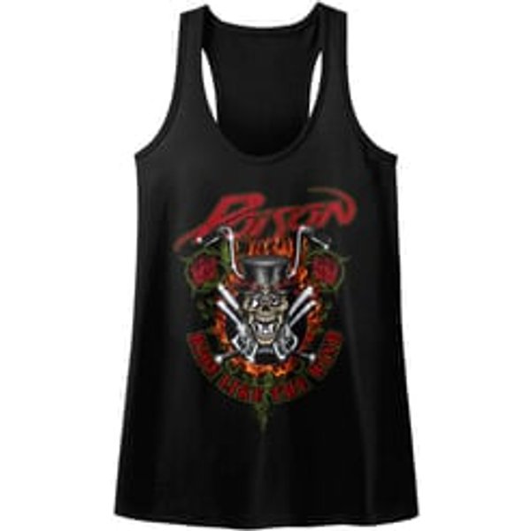 Poison Juniors Tank Top Ride Like The Wind Black Racerback