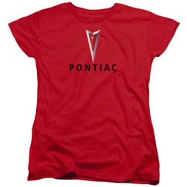 Pontiac Womens Shirt Modern Logo Red T-Shirt