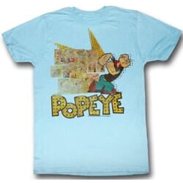 Popeye Shirt Fightin Popeye Adult Heather Blue T-Shirt Tee