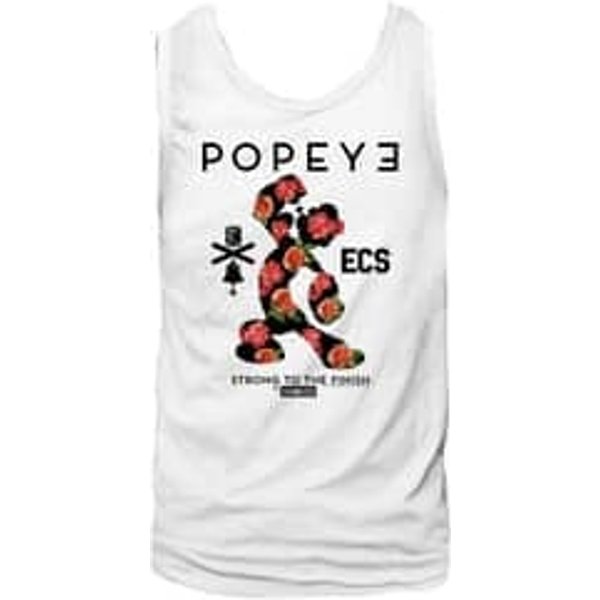 Popeye Shirt Tank Top Roses White Tanktop