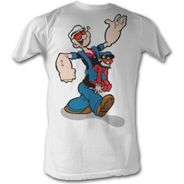 Popeye T-shirt Pappa Popeye Adult White Tee Shirt