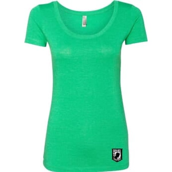 Pow Mia Patch Bottom Print Ladies Scoop Neck