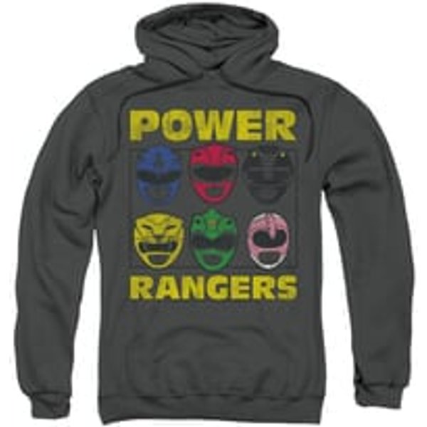 Power Rangers Hoodie Heads Charcoal Sweatshirt Hoody