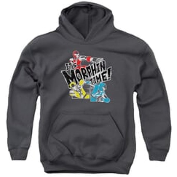 Power Rangers Ninja Steel Kids Hoodie It's Morphin Time Charcoal Youth Hoody