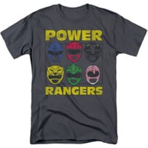 Power Rangers Shirt Heads Charcoal T-Shirt
