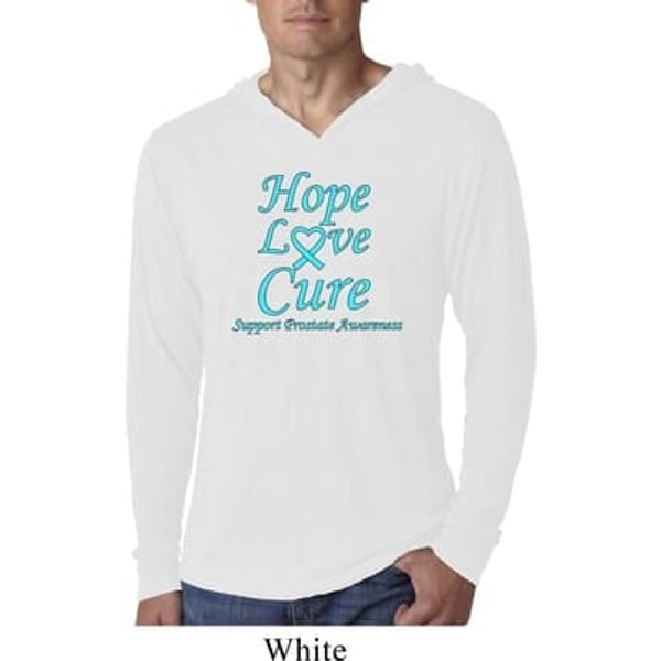 Prostate Cancer Hope Love Cure Lightweight Hoodie Tee