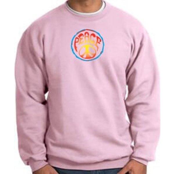 PSYCHEDELIC PEACE World Peace Sign Symbol Adult Sweatshirt - Pink