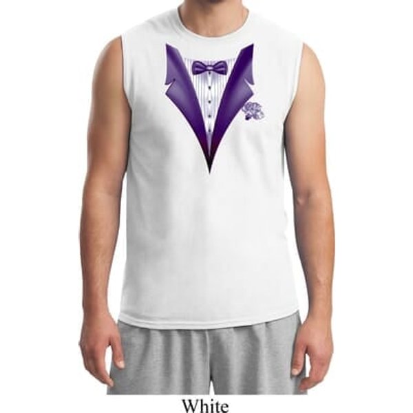 Purple Tuxedo Mens Muscle Shirt